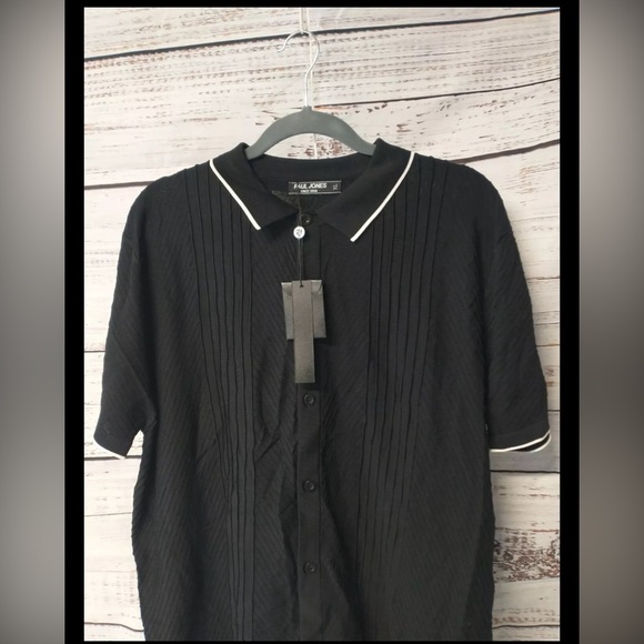 PJ PAUL JONES Men Polo Shirt Vintage 60s Short Sleeve Button Up XL. - Picture 2 of 7